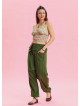 Khaki Bohemian Shalwar with Belt Detail and Pocket 4468